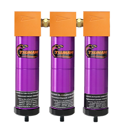 21999-0421 Tsunami Filtration Pack #5 water separator, oil coalescing filter and activated carbon filter W/ Float drain