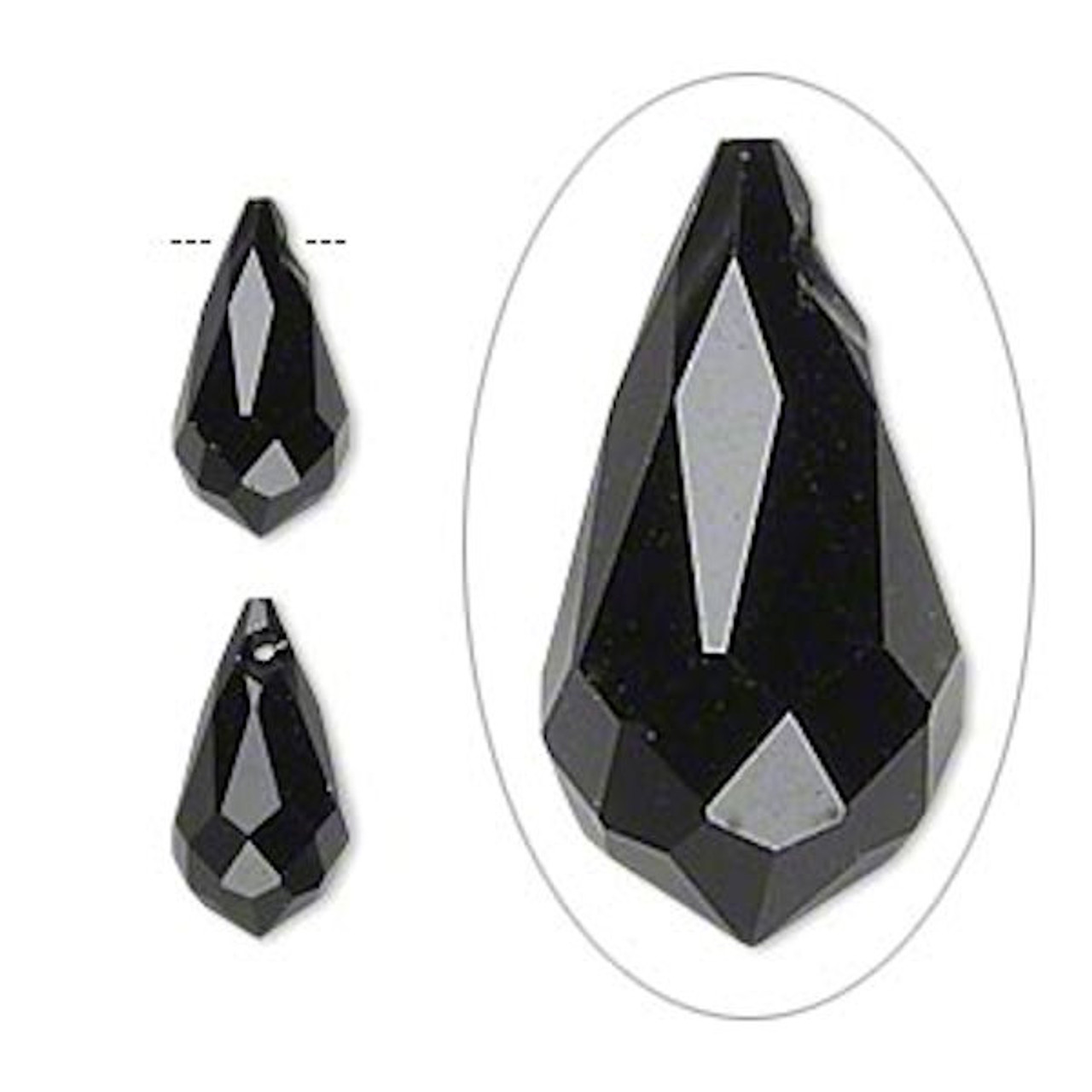 black teardrop beads