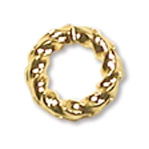 Jump Ring, 144 Gold Plated Brass 16 Gauge 6mm Twisted Round Jump Rings with 3.6mm ID