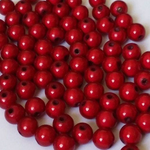 Bead, 1 Strand Red Acrylic 6mm Round Japanese MIRACLE Beads  *
