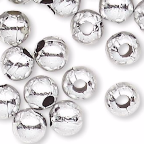 100 Grams(3400-3600) Acrylic Metallic Silver 4mm Round Beads with 1.1-1.2mm Hole