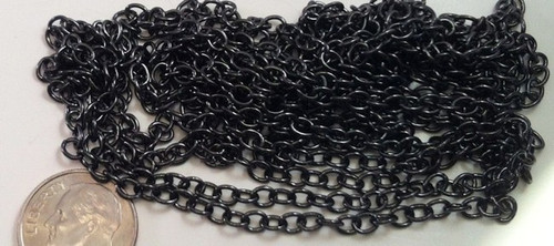 Chain, 100 Inches Antiqued Black Finished Fine Cable Bulk Chain with 2x3mm Links *