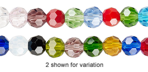 1 Strand Mixed Colors Crystal Glass 32 Facets 6mm Round Beads with 1.1-1.3mm Hole