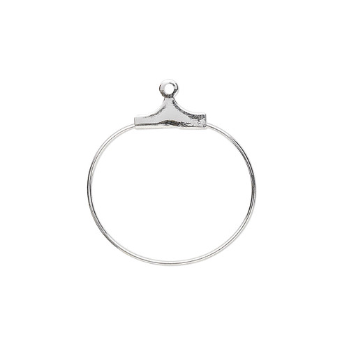 Beading Hoop, 100 Silver Plated Brass 20mm Charm Holder Earring Beading Hoop(NH)