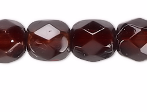 1 Strand Decor Brown Czech Fire Polished 4mm Faceted Round Glass Beads