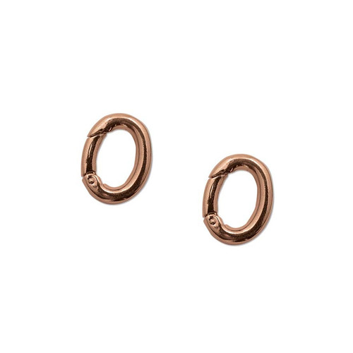 2 Large Copper Plated Brass 16x20mm Self Closing Hinged Bail Clasps *