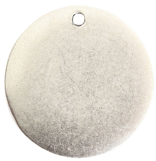 Stamping Blank, 2 Antiqued Silver 20.6mm (0.81") Small Blank Flat Charm Tag *