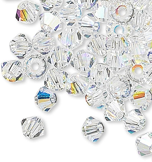 Bead, 144 Crystal Aurora Borealis 3mm Xilion Bicone Swarovski Crystal Beads (5328)