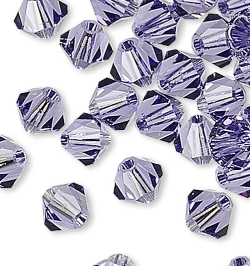 48  Swarovski Tanzanite Purple 4mm Crystal Xilion Bicone Beads (5328)