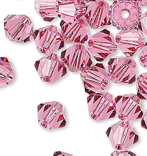 144 Swarovski Rose Pink 4mm Xilion Crystal Bicone Beads (5328)