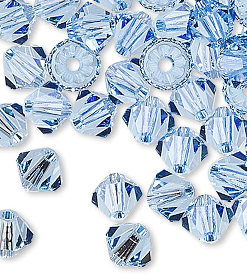 144 Swarovski Light Sapphire 4mm Xilion Crystal Bicone Beads (5328)