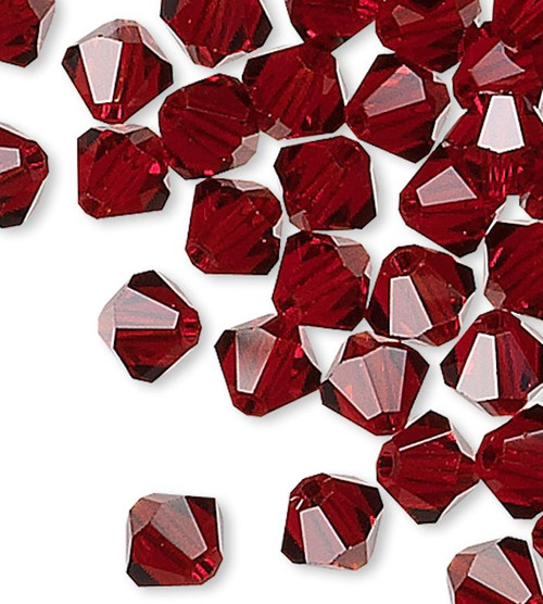 48 Swarovski Siam Red 4mm Xilion Crystal Bicone Beads (5328)