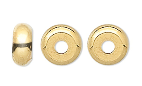 100 Gold Plated Brass 4x2mm Heishi Spacer Rondelle Beads with 0.7-1mm Hole