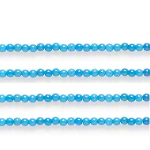 1 Strand Blue Mountain Jade Dyed Small 2mm Round Gemstone Beads *