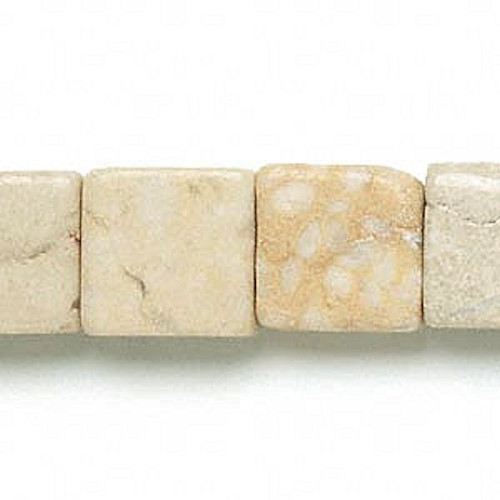 1 Strand(27) Riverstone Natural 15x15mm Flat Square Beads with 1mm Hole *