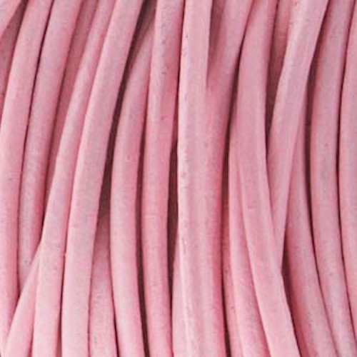 25 Yard Spool 2mm Light Pink Indian Leather Round Cord
