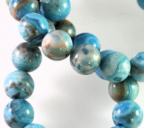 1 Strand Blue Crazy Lace Agate Dyed 10mm Round Gemstone Beads *