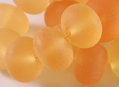 12 Matte Light Orange Resin 15x22mm Rondelle Gum Drop Beads *