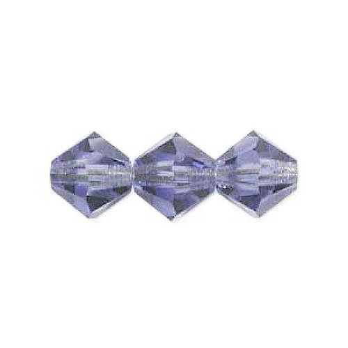 42 Preciosa Czech Crystal Tanzanite 3mm Rondelle Bicone Beads