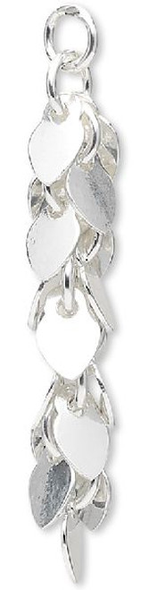 1 Sterling Silver 25x5mm Cluster of Hearts Drop Focal Charm