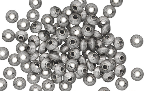 100 Antiqued SilverPlated Brass 5x3mm Smooth Saucer Beads with 1.5mm Hole