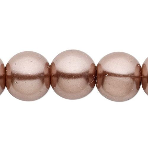 2 Strands(100) Brown Glass Based Pearl 8mm Round Beads with 1.1-1.4mm Hole