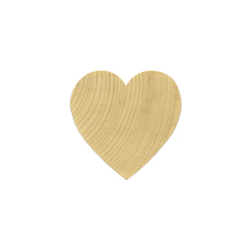 Heart, 6 Large Wooden Hardwood 3" x 3" x 1/4" Thick Straight Edge Cut Out Hearts
