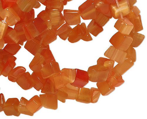 1 Strand Burnt Orange Cat's Eye Fiber Optic Glass Small Chip Beads