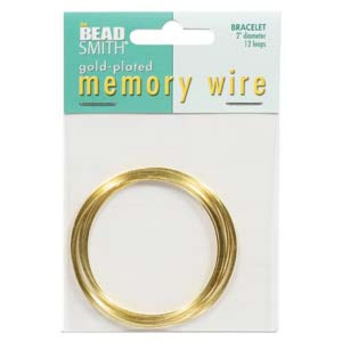 Memory Wire, 12 Loops Gold Plated Stainless Steel 2 Inch Round Memory Wire Bracelets