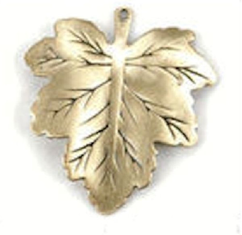 3 Antiqued Gold 24x26mm Maple Leaf Pendant Charms Leaves  *