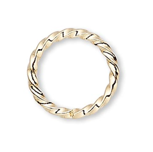 Jump Ring, 100 Gold Plated Brass 8mm Fancy Twisted 20 Gauge Jump Rings with 6.7mm ID