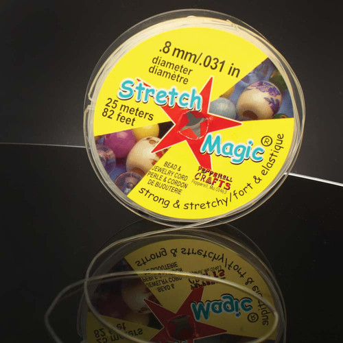 Clear No Fray Elastic 0.8mm Stretch Magic with 8.5 Pound Test  25 Meter Spool