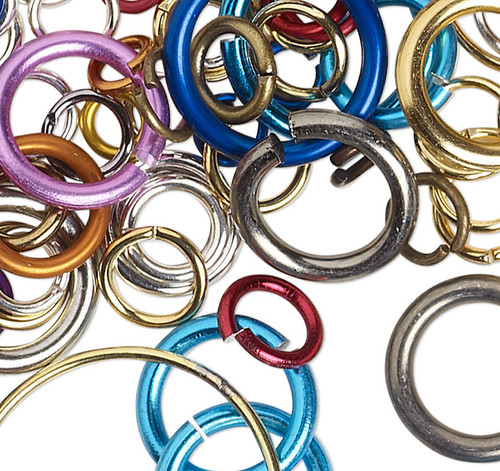 Jump Ring MIX, 2-18mm Round & Oval Mix of 18-19 Gauge Open  10 Grams(100-130)