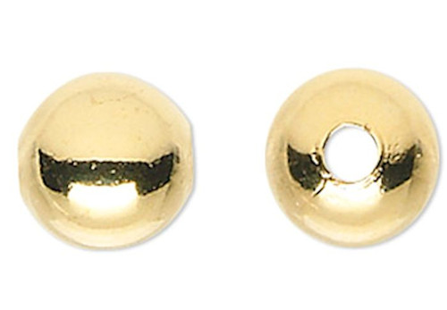 1000 Gold Plated Brass 5mm Smooth Round Beads with 1.2mm Hole