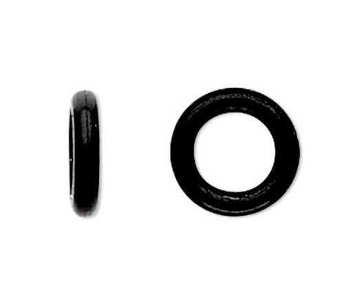 Component, Oh! Ring, 500 Black Silicone OH Rings 5mm Spacer Link Component with 2.5mm ID