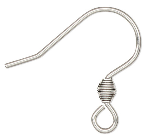 10 Pair Stainless Steel 16.5mm FishHook with 4x2mm Coil & Open Loop Earwires
