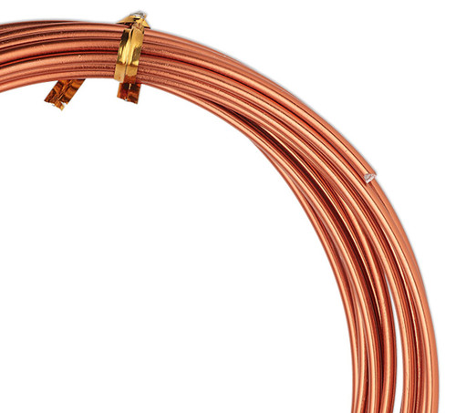 18 Feet COPPER Anodized Aluminum 10 Gauge (2.5mm Round) Wire for Wrapping