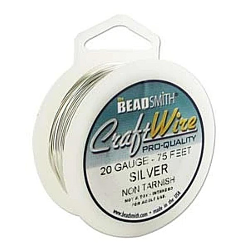 Wire, 75 Foot Spool BeadSmith Non Tarnish Silver 20 Gauge Wrapping Wire