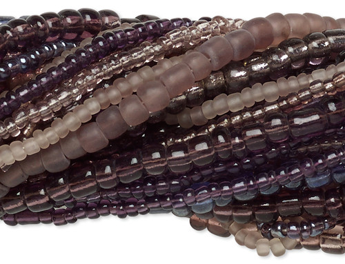 20 Strands(3,300-3,600 Beads) Purple Lavenders Glass Seed Bead Mix with 0.8-1.3mm Hole