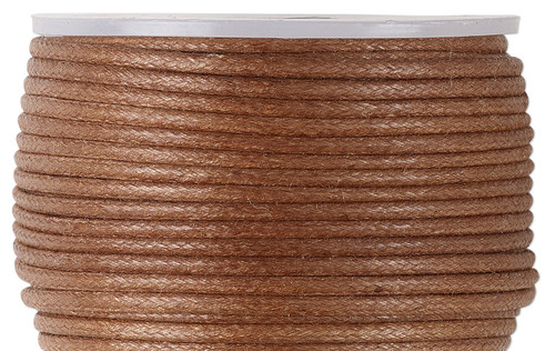 100 Meters(109 Yards) Spool Light Brown Waxed Cotton 2mm Beading Cord