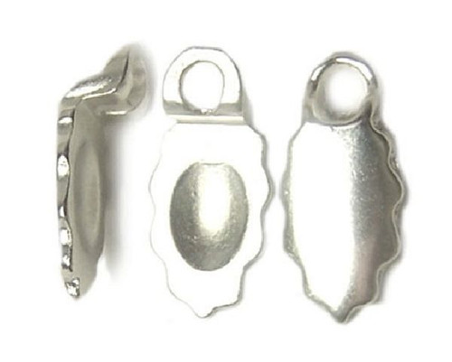 Bail, Aanraku, 24 Small Sterling Silver Plated 6.5x13mm Glue on Aanraku Bails For Earrings