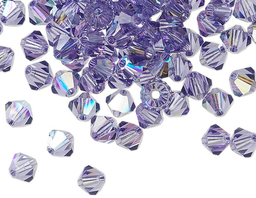 144 Swarovski Tanzanite Purple AB 4mm Crystal Xilion Bicone Beads (5328)