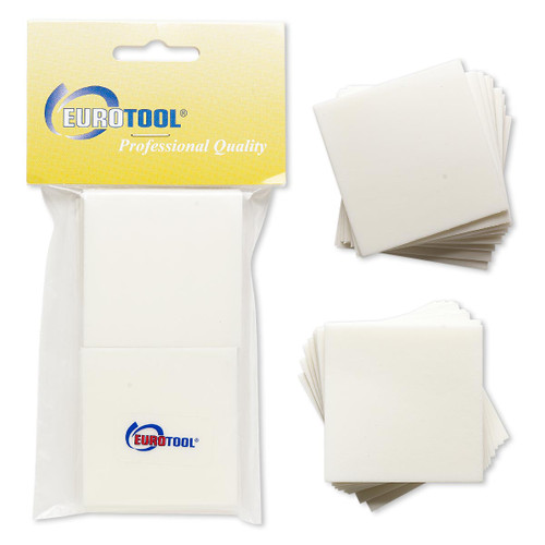 Polishing Pads, EUROTOOL, Tight Bond Foam, Off-White, 2-inch Square (20)