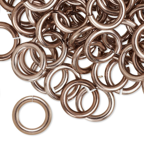 Jump Ring, Bronze, 100 Anodized Aluminum 12 Gauge 12mm Round Jump Rings with 7.9mm Inside Diameter