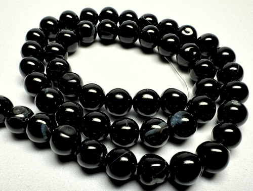 Bead, Black Agate (Dyed) 8mm Round Gemstone Beads 1 Strand(50)