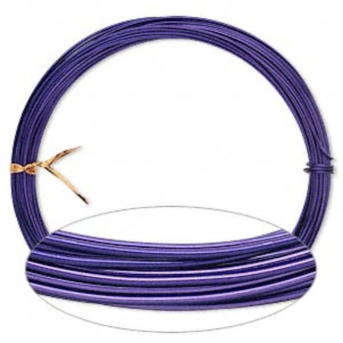 Purple Anodized Aluminum 16 Gauge 1.25mm Round Wire for Wrapping 45 Feet
