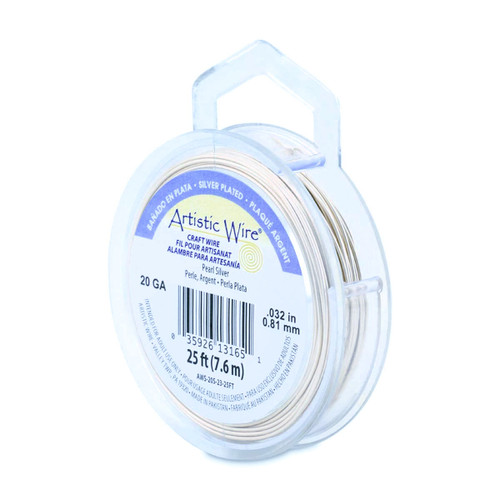 Artistic Wire PEARL SILVER 20 Gauge Wrapping Wire  25 Foot Spool