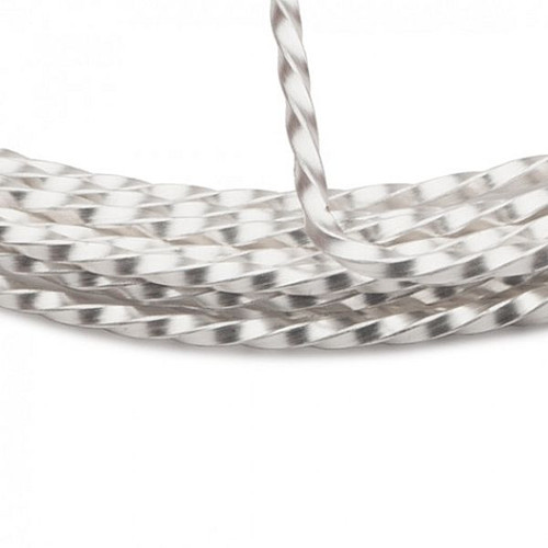 8 Feet Non Tarnish Silver Twisted SQUARE 18 Gauge Wrapping Wire