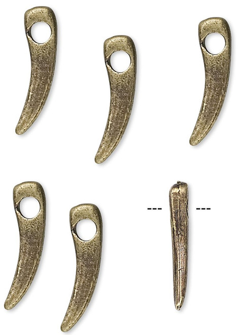 100 Antiqued Brass 14x3mm Talon Spike Curved Charms *