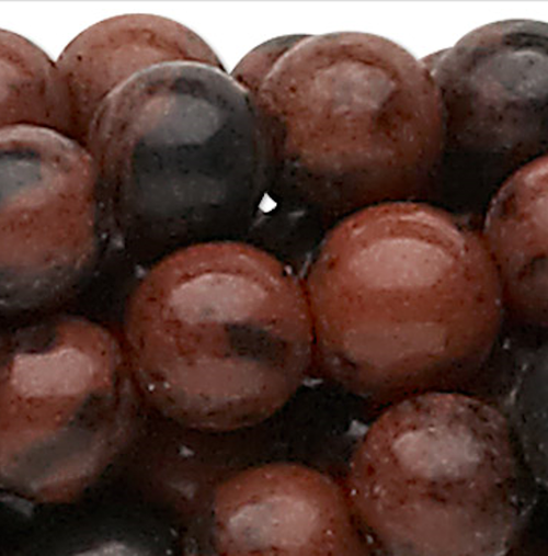 1 Strand(100) Natural Mahogany Obsidian 4mm Round Gemstone Beads with 0.5-1.5mm Hole